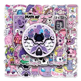 Pastel Gothic Stickers,50 PCS Goth Horror Graffiti Vinyl Waterproof Decals for Water Bottles Computer Bicycle Skateboard Luggage Phone Pad Laptop Kids Teens Stickers Pack