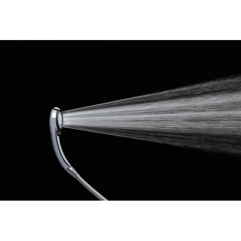 Sanei (サンエイ) Rainy Metallic Shower Head, Black, Approx. 50% Water