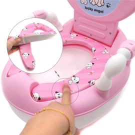 SMT- Baby Kids Portable Green Bear Portable Potty Training Toilet Seat With Pad Toddler Lovely Toilet Comfortable Soft Seat Stool Chair [P/N: ET-BABY003-PINK]