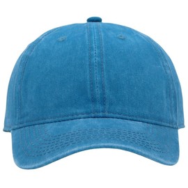 YEANIY Vintage Washed Cotton Plain Baseball Caps Adjustable Unstructured Soft Blank Casual Dad Ball Hats for Men Women-Lake Blue