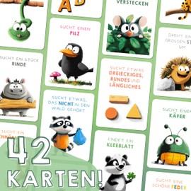 TWIVEE - Treasure Hunt Cards - Find It Search Game - Found Outdoor Search Game Children - Games from 3, 4, 5, 6, 7, 8, 9 Years - Explorer Cards - Nature - Treasure Hunt - Toy Boys & Girls