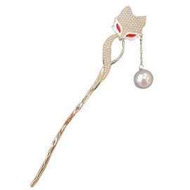 KESYOO Fox Hair Chopsticks for Women Hair Clips for Women Thick Hair Hairpin Stick for Girls Wedding Hair Clips Flower Hair Chopsticks Buns Hair Fork Women Hair Ornaments Alloy