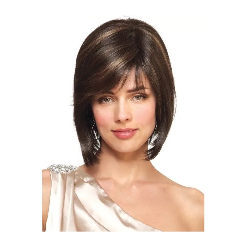 Generic / Natural Corto Pelucas Bob Encaje Frente Cabello Humano