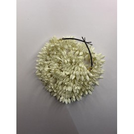 White Mogra Gajra Jasmine Flower Indian Hair Ties Pack of 2 Pcs Hair Bun Accessories Small Rubber Bands Scrunchies For Women's hair