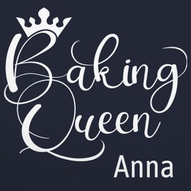 Geschenk mit Namen personalisiert by Shirtracer - Apron - Baking Apron Women - Baking Queen with Name I Gift Mum I Gift Grandma I Birthday I Christmas I Mother's Day I Baking, 4 Navy Blue