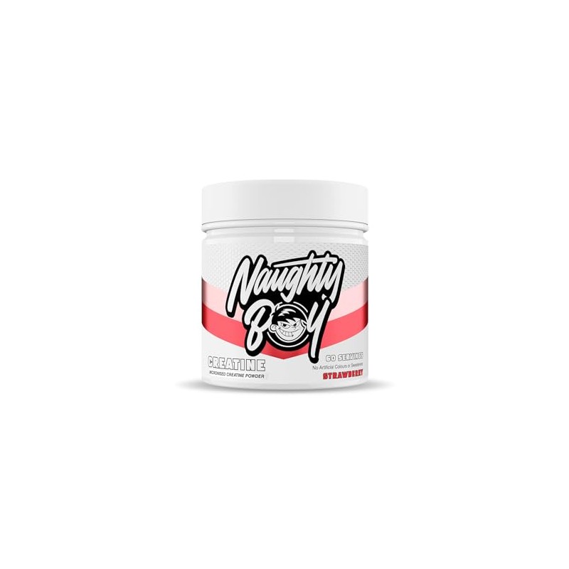 Naughty Boy Micronised Creatine Powder, Creatine Monohydrate Powder (Strawberry)