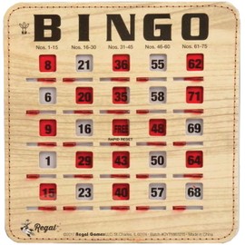 Regal Bingo Bulk Bingo Cards with Sliding Windows - Reusable Bingo Game Cards for Adults Large Group - 25 Pack, Woodgrain