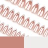 30 Pcs Chrome Press on Nails - French Tip False