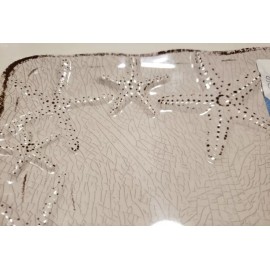 Sigrid Olsen STARFISH Crackle Melamine Tray Platter Ivory Coastal Beach Nautical