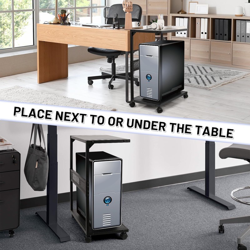 Bfttlity Large PC Stand Computer Tower Stand 2-Tier Metal CPU