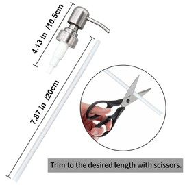 2 Pcs 304 Stainless Steel Soap Dispenser Pump Head, Double Pack Soap Pump Replacement Spare for Standard Neck Size (26 mm - 28mm), Upcycling for Used Bottles