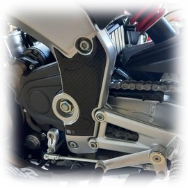 labelbike - 3D Sticker for Motorcycle Heel Protectors and Decorations Made of Resin Compatible with Aprilia RS 125 2021-2025 - Carbon Colour