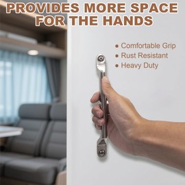 COOHAME 2 Pack RV Door Handle - 8.66 Inch Durable 304 Stainless Steel Metal Grab Handle for RV/Camper/Trailer/Motor Home/Boat/Yacht/Automotive/Cart/Truck/, Heavy Duty Handles Metal Entry Door Assist