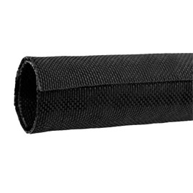 Black Braided Cable Management Sleeves Wire Loom Tubing Cord Protector Self-Wrapping (3/4"-20feet)