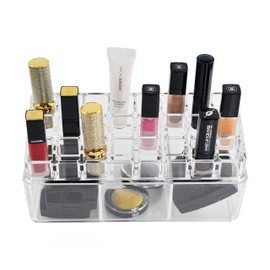 ARAD Organizador de cosméticos, contenedor de almacenamiento de acrílico para pintalabios y pinceles