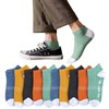 [Yazon] 靴下 メンズ 夏 くるぶしソックス カラフル10足セット 綿薄手 通気 吸汗速乾 スポーツソックス