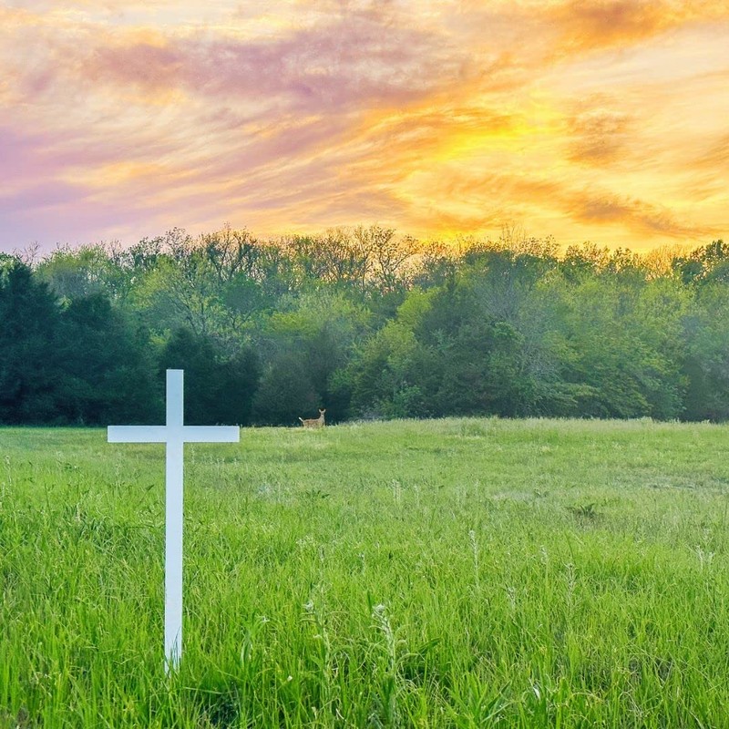 Woodhaven Memorial Cross - Steel Grave Marker 28 x 10