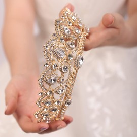 JWICOS Wedding Bridal Tiara Crown with Comb for Brides and Bridesmaid Crystal Grad Crown Tiara Headband for Bridal Prom Pageant Party