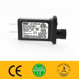 8 Mode Light LED Transformer 30V LED Controller Class 2 Power Supply, Low Voltage Transformer US Plug, Replacement for CZJUTAI JT-EL/FC300V0300-C 30V9W Christmas Lighting,String Light [Z890]