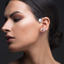 Left rose gold sterling silver ear cuff no piercing gift, ear climber earring cuff statement earring non pierced earcuff non pierced earring elf ear cuff earring mothers day gift for women