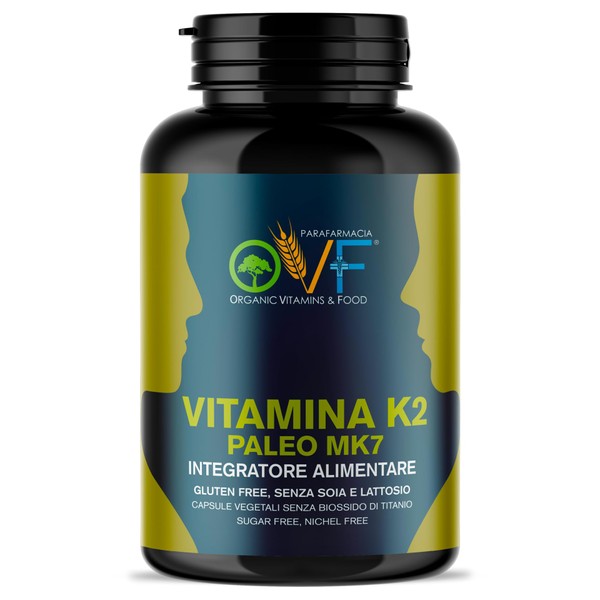 Parafarmacia OVF, Vitamina K2 mk7 200 mcg, 300 capsule (10 mesi di fornitura), Vitamina K2 pura, Ottima per ossa e Vasi sanguigni