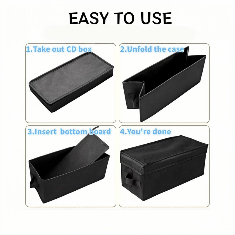 ANLIOTO CD Storage Box, CD Case Holder with Clear Window