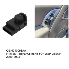 Side Door Mirror Switch, Rearview Mirror Control Switch Replacement for Jeep Liberty 2000-2003