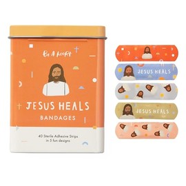 Be A Heart- Vendajes originales Jesús Sana, vendas adhesivas para niños, curitas para niños (2 latas de vendas)