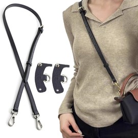 Jiesinlov Leather Purse Straps Replacement Crossbody Adjustable Shoulder Strap Fit for Mini Bag (NAVY BLUE)