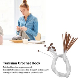 12Pcs Crochet Hooks Kit, 1.2 Meters Tunisian Carbonized Tube Knitting Needles Set Circular Knitting Needles Tunisian hook tube for Weaving Carpets