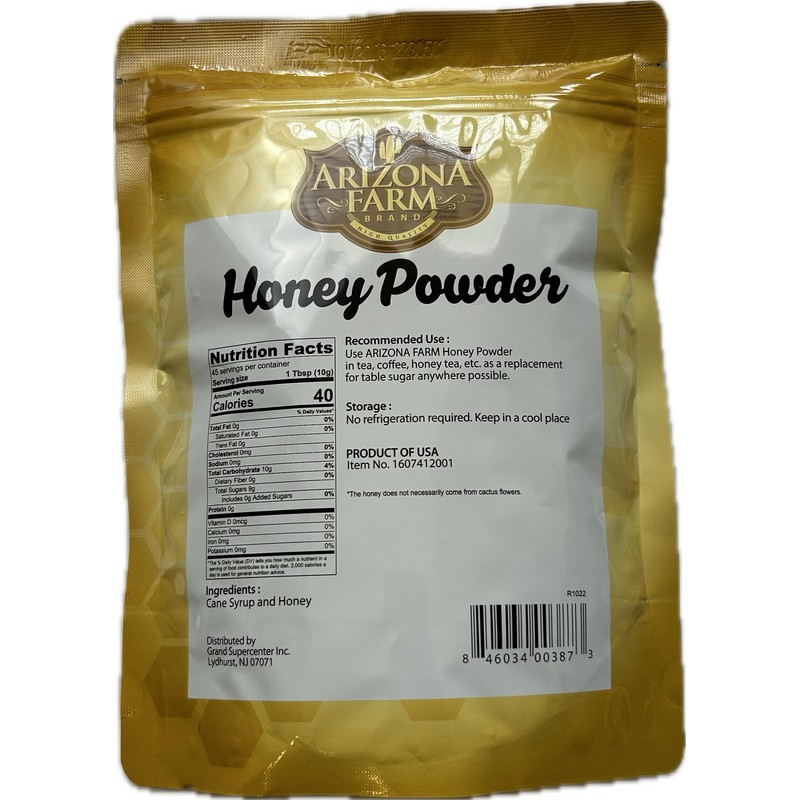 Arizona Farm Cactus Honey Powder, 1 LB Bag (Pack of