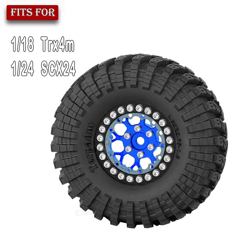 RCYouHott RC 1.3 Beadlock Wheel Tires Set (4PCS) for 1/24