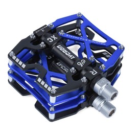 LYCAON Bicycle Pedals, CNC Aluminum Alloy Non-Slip Bicycle Pedal, 3 Bearing Pedals for BMX MTB 9/16 Inch (Blue)