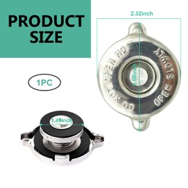 Eratus 1 PC Car 3.09" 16 PSI Engine System Radiator Sealing Cap, Tight-fitting Dual Lug Stainless Steel Reservoir Radiator Cap, Quick Installation Accessories, Compatible with Dodge Jeep (Silver)