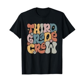 Third Grade Crew Retro Groovy Vintage Third Day Of School T-Shirt