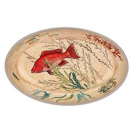Nador Sea Life Set 2 Oval Plates 100% Melamine 24X15 Cm in Gift Box