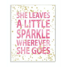 Stupell Industries She Leaves a Little Sparke Wall Plaque, 10 x 15, Design by Artist Susan Newberry Designs
