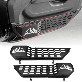 Utiiy Metal Front Door Storage Box Pockets Fit for 2018-2025 Jeep Wrangler JL JLU 4XE/Gladiator JT 2/4 Door Insert Bags Molle Panel Organizer for Jeep JL&JT Interior Accessories 2PCS(Front, For JL/JT)