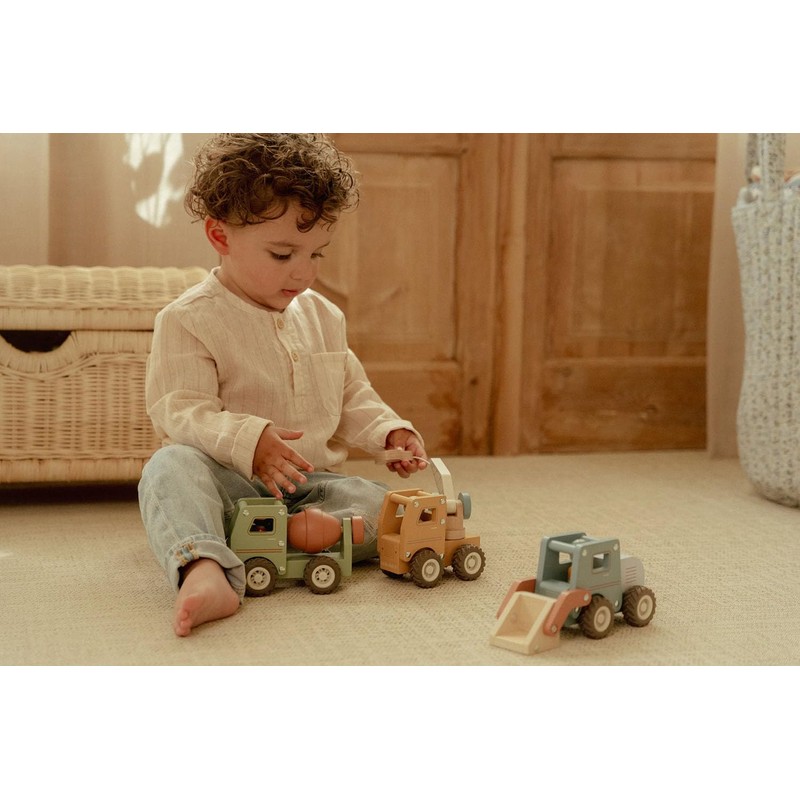 Little Dutch 2530 Wooden Car Crane - Yellow