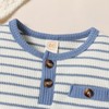 Gobuuly Newborn Baby Boy Summer Clothes Striped Waffle Short Sleeve