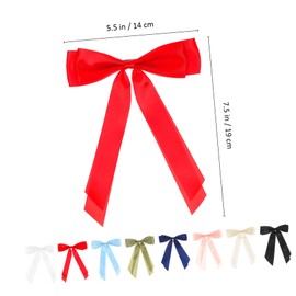 Healeved 8 Pcs Bows for Women Durable Alligator Hair Clips with Non Slip Grip Fashionable Ribbon Hair Accessories Pure White Navy Blue Red Green