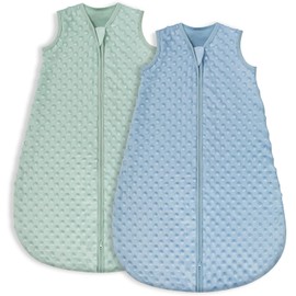 Yoofoss Pack of 2 Baby Winter Cotton Sleeping Bags 1.5 Tog Warm Baby Winter Sleeping Bag Soft Baby Sleeping Bag Newborn 18–24 Months Perfect for Winter Blue and Green