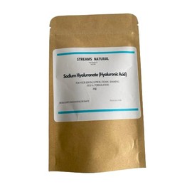 Streams Natural Hyaluronic Acid Powder (Sodium Hyaluronate) - for Your DIY Serums and Moisturizers. (25, Grams)