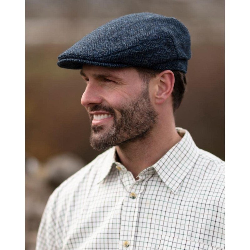 WALKER AND HAWKES - Harris Tweed Edward Flat Cap w/Foldable