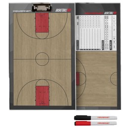 PowerNet Magnetic Coaching Clipboard, Basketball Whiteboard with Line Up Chart, Double Sided Dry Erase Board, Weatherproof Coach Clipboard, Includes 2 Dry Erase Markers