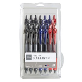 Office Depot® Brand Callisto Retractable Gel Ink Pens, Medium Point, 0.7 mm, Visible Ink Supply, Assorted Classic Ink Co