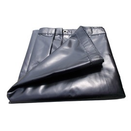 XTARPS - 6 x 12-18oz Heavy Duty Waterproof Vinyl Trailer Tarp with 10 pc Rubber Bungee