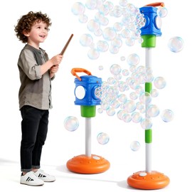 2-in-1 Remote Street Lamp Bubble Machine for Kids 3-6 4-8 Years Old Summer Outdoor Bubble Maker Toys with Lights for Boys and Girls 3 4 5 6 7 8+ Birthday Wedding Party Gifts