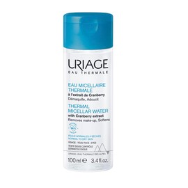 Uriage Agua Micelar termal para piel normal a seca 100ml – desmaquilla, suaviza e hidrata – con extracto de arándanos, agua termal y patente LN MODUL