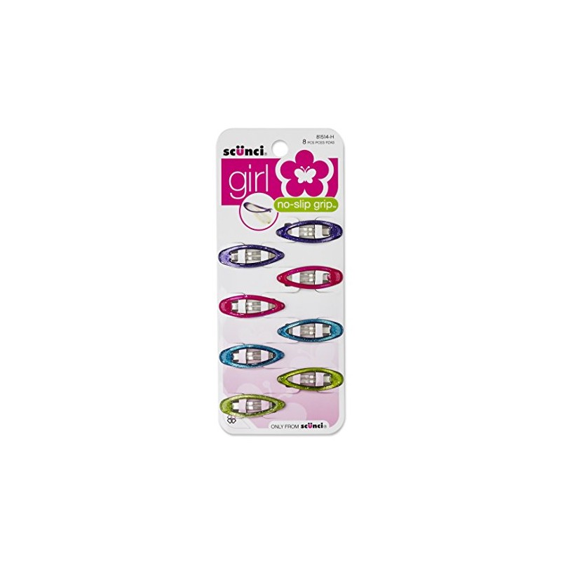 Scunci Grip Oval Clippies, 8 ct